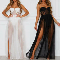 Long Sheer Corset Dress 