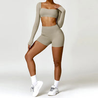 Ensemble Tenue de Sport Femme Crop Top