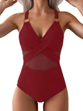 Maillot de Bain 1 Pièce Effet Croisé et Gainant