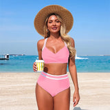 Maillot de Bain 2 Pièces Femme Taille Haute Effet Ventre Plat