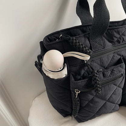 Sac à main femme grande capacité matelassé orange 6