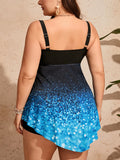 Maillot de Bain Tankini Grande Taille Évasé avec Short