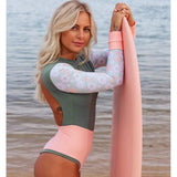 Maillot de Bain Une Pièce Manches Longues Zippé