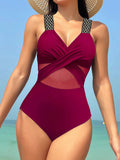 Maillot de Bain 1 Pièce Effet Croisé et Gainant