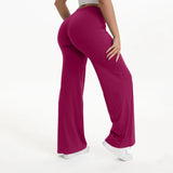 Pantalon yoga femme taille moyenne jambe droite bleu – Rouge Baie Sauvage