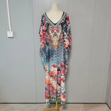 Blue and Red Beach Caftan 