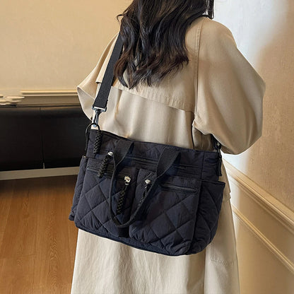 Sac à main femme grande capacité matelassé orange 3