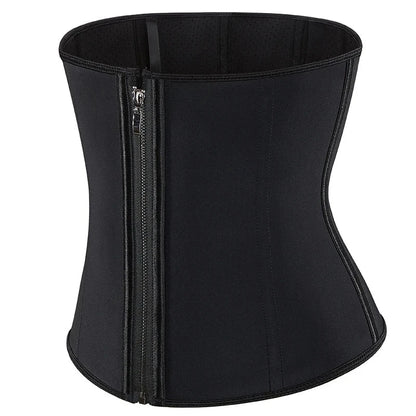 Gaine Zip noire avec fermeture éclair et 9 baleines en acier pour une silhouette affinée et un maintien confortable.