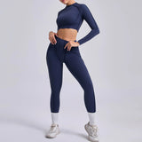 Ensemble Tenue Sport Fitness Pilates Côtelé Femme