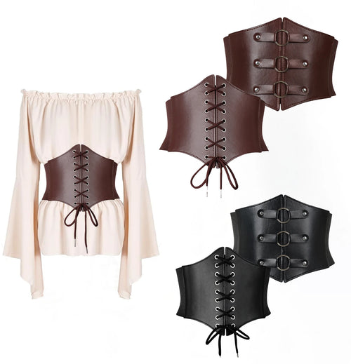 Ceinture Corset Cuir Médiéval