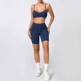 Ensemble Tenue Sport Fitness Pilates Côtelé Femme