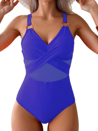 Maillot de Bain 1 Pièce Effet Croisé et Gainant