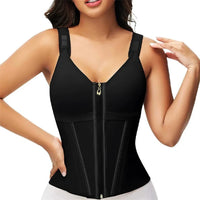 Corset gaine ventre femme avec zip et armatures – Noir