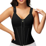 Corset gaine ventre femme avec zip et armatures – Noir