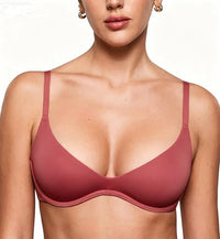 Soutien-gorge sans armatures décolleté profond sans rembourrage – Rouge Vin