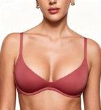 Soutien-gorge sans armatures décolleté profond sans rembourrage – Rouge Vin