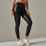Legging simili cuir taille haute femme stretch 2
