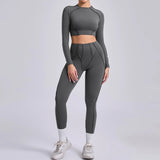 Ensemble Tenue Sport Fitness Pilates Côtelé Femme