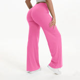 Pantalon yoga femme taille moyenne jambe droite bleu – Roses Épanouies