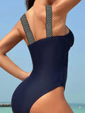Maillot de Bain 1 Pièce Effet Croisé et Gainant