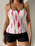 Tankini 2 Pièces Imprimé Tie and Dye avec Shorty