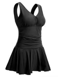 Maillot de Bain Gainant Robe Jupette Évasée.