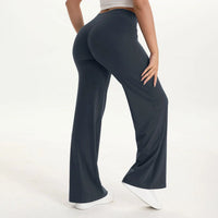 Pantalon yoga femme taille moyenne jambe droite bleu – Bleu Myrtille
