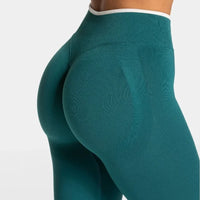 Legging Push Up Gainant Taille Haute à Liseré Blanc