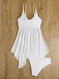Maillot de Bain Tankini 2 Pièces avec Voile Semi Transparent