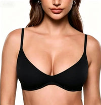 Soutien-gorge sans armatures décolleté profond sans rembourrage – Noir Profond
