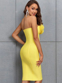 Yellow Strapless Dress 