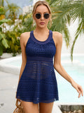 Maillot de Bain Style Robe Tankini en Dentelle Crochet