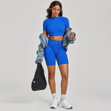 Ensemble Tenue Sport Fitness Pilates Côtelé Femme