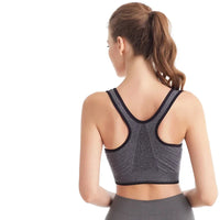 Soutien Gorge de Sport Sans Armature Fermeture Zip Avant