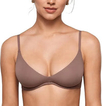 Soutien-gorge sans armatures décolleté profond sans rembourrage – Gris
