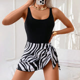 Maillot de Bain Robe 1 Pièce Paréo Noué Intégré