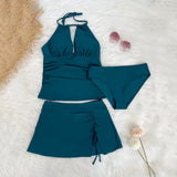 Robe Maillot de Bain Deux Pièces Halterneck
