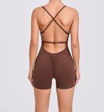 Combinaison Legging Short Sport Bretelles Dos Croisées