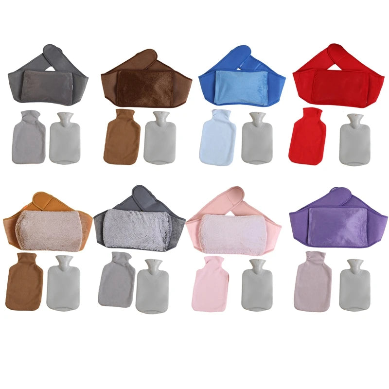 Bouillotte Tour de Taille presentee en differentes couleurs avec bouillottes amovibles et ceintures chauffantes en flanelle douce