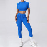Ensemble Tenue Sport Fitness Pilates Côtelé Femme