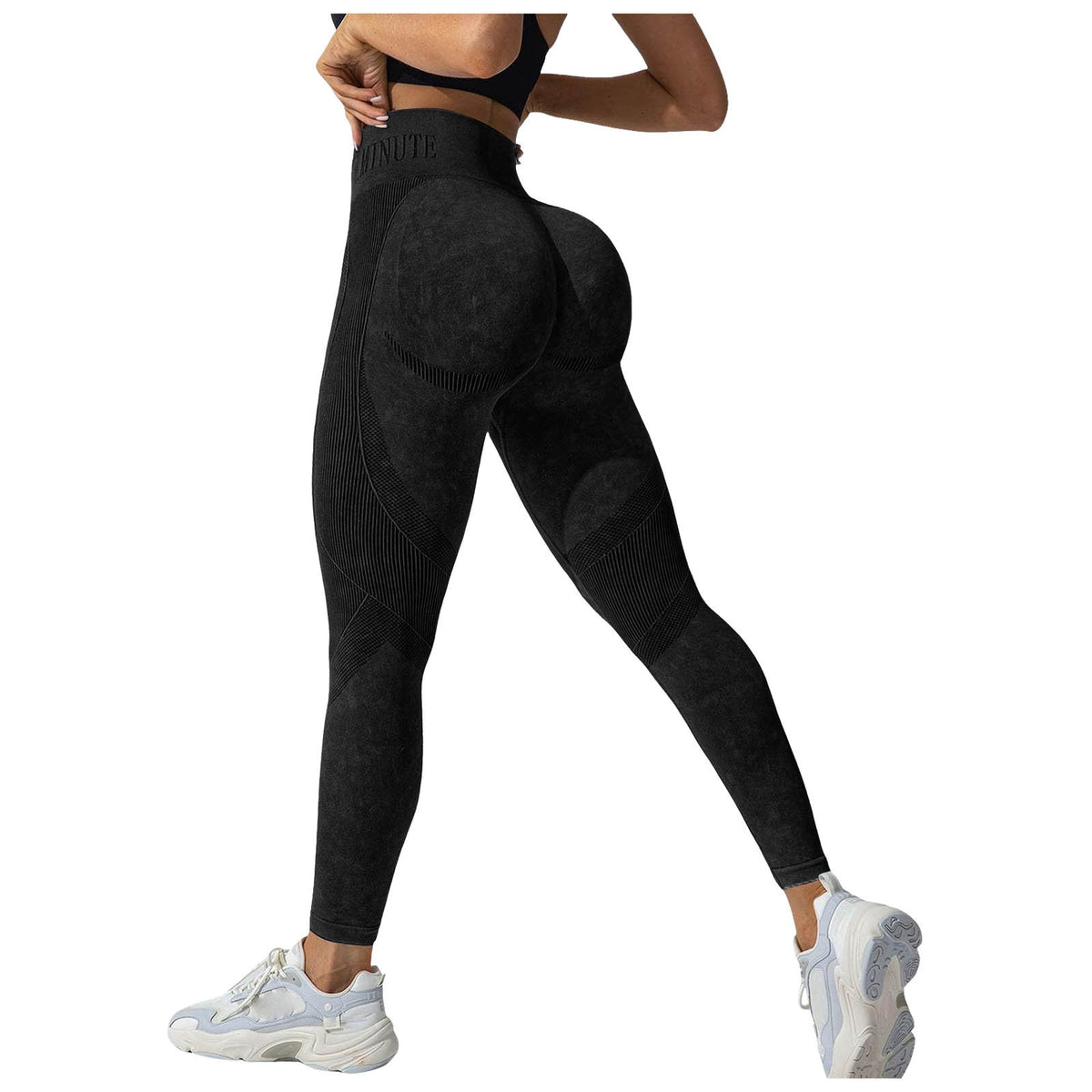 Legging Anti Cellulite Noir taille haute sculptant, confortable et extensible pour affiner la silhouette et réduire la cellulite.