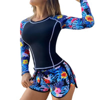 Maillot de Bain Manche Longue Motif Fleurs