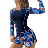 Maillot de Bain Manche Longue Motif Fleurs