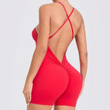 Combinaison Legging Short Sport Bretelles Dos Croisées
