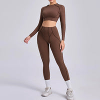 Ensemble Tenue Sport Fitness Pilates Côtelé Femme