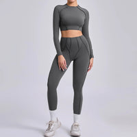 Ensemble Legging Nervuré Manche Longue Femme