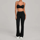 Ensemble Tenue Sport Fitness Pilates Côtelé Femme