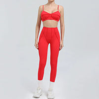 Ensemble Tenue Sport Fitness Pilates Côtelé Femme