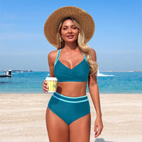 Maillot de Bain 2 Pièces Femme Taille Haute Effet Ventre Plat