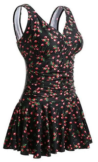 Maillot de Bain Gainant Robe Jupette Évasée.